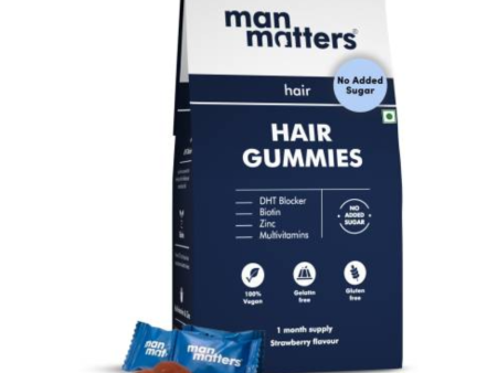 Man Matters Biotin Nourish Hair Gummies With Multivitamins (Sugar Free) - Strawberry Flavor With Zinc & Multivitamins on Sale