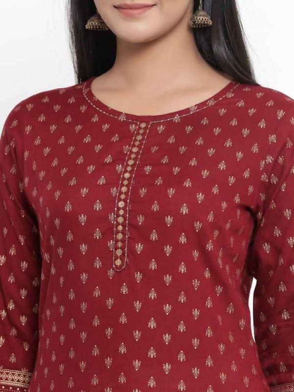 Yufta Maroon Printed Kurta Sale