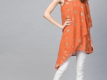 Ahalyaa Women One Shoulder Printed Tunic Discount