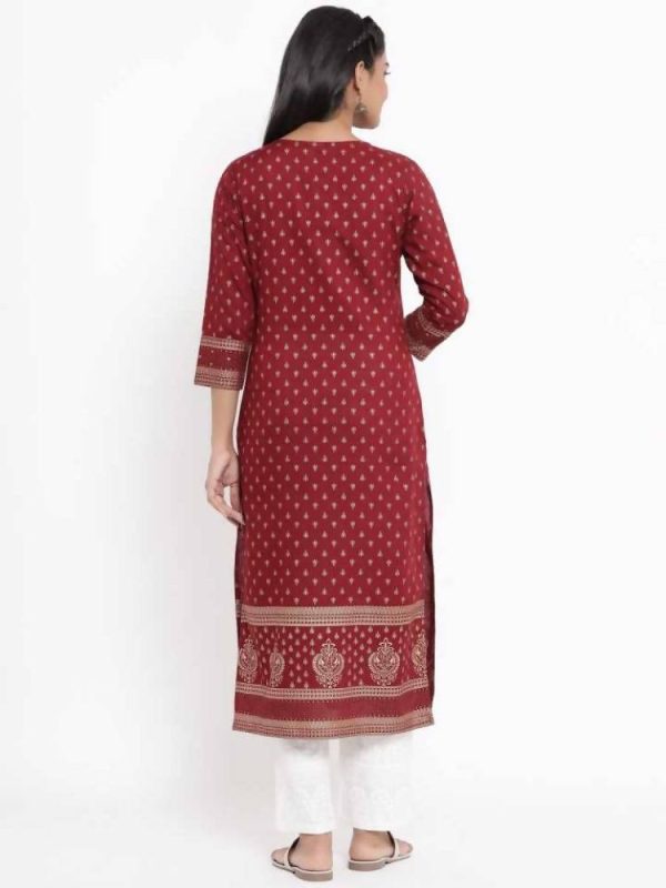 Yufta Maroon Printed Kurta Sale