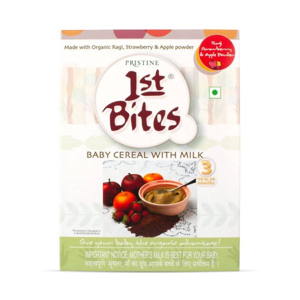 Pristine 1st Bites Baby Cereal Stage-3 Organic Ragi, Strawberry & Apple Online