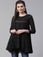 Ahalyaa Black Polka Dot Fancy Printed Tunic Online now