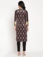 Ahalyaa Women s Black Color Digital Print Velvet Kurta Online