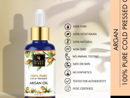 Good Vibes 100% Pure Cold Pressed Carrier Oil For Hair & Skin - Argan Hot on Sale