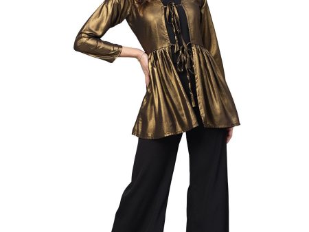 Ahalyaa Golden Flared Crepe, Georgette Indowestern Set on Sale