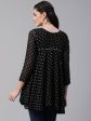 Ahalyaa Black Polka Dot Fancy Printed Tunic Online now