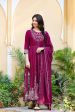 Yufta Women s Burgundy Anarkali Kurta Dupatta Set Fashion