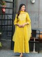 Yufta Women Yellow Handblock Printed Kurti And Trouser With Dupatta Hot on Sale