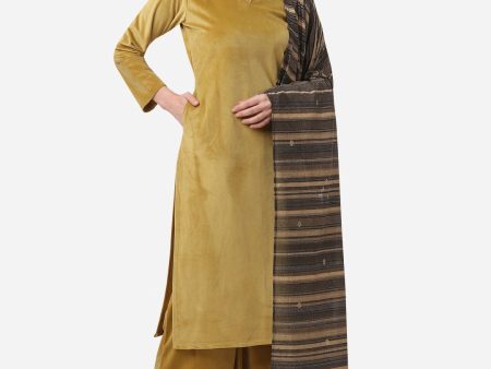 Ahalyaa Dark Mustard Solid Kurta Set With Dupatta For Discount