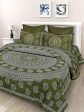 Vamika Printed Cotton Mehandi Bedsheet With Pillow Covers (LEOC_3_MEHANDI) For Sale