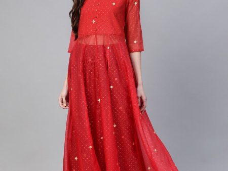 Ahalyaa Bandhani Print Anarkali Kurta with Palazzo For Sale